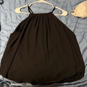 flowy black halter tank top